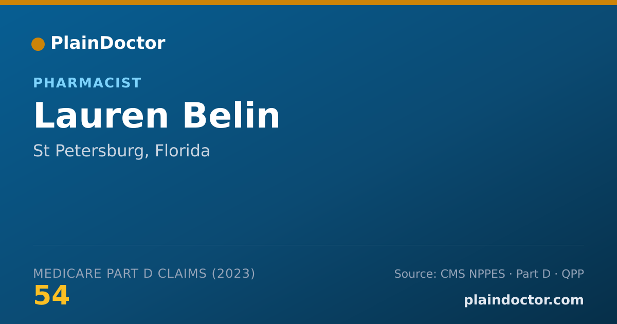 Shareable card for Lauren Belin - Pharmacist, St Petersburg, FL