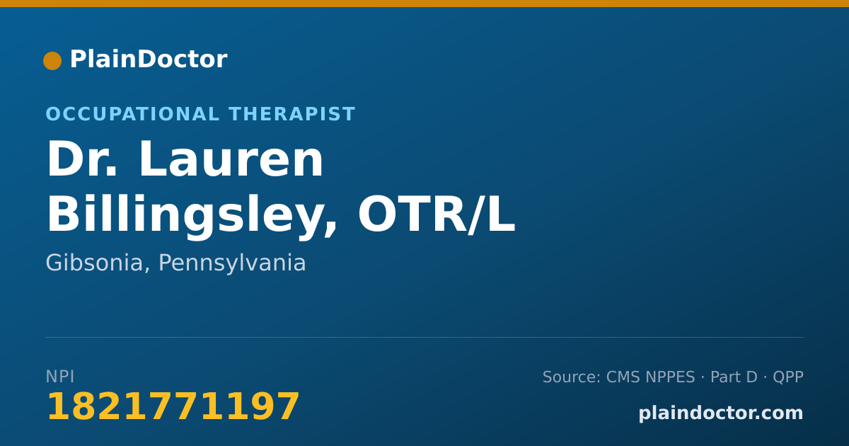 Shareable card for Lauren Billingsley, OTR/L - Occupational Therapist, Gibsonia, PA