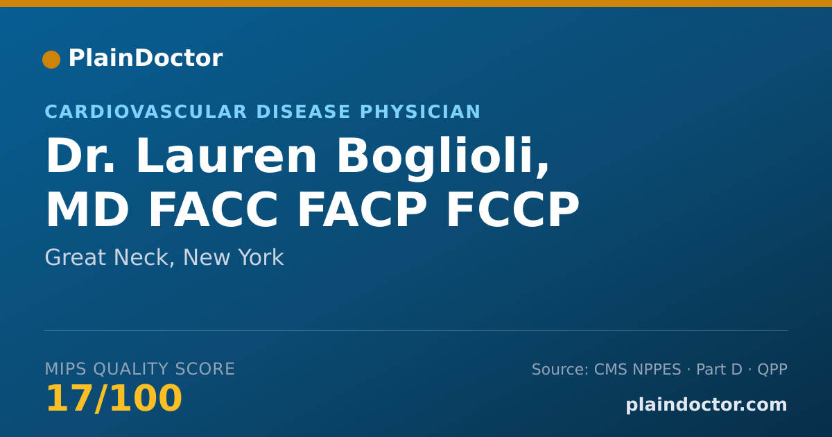 Shareable card for Lauren Boglioli, MD FACC FACP FCCP - Cardiovascular Disease Physician, Great Neck, NY