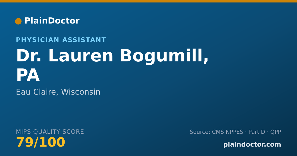 Shareable card for Lauren Bogumill, PA - Physician Assistant, Eau Claire, WI