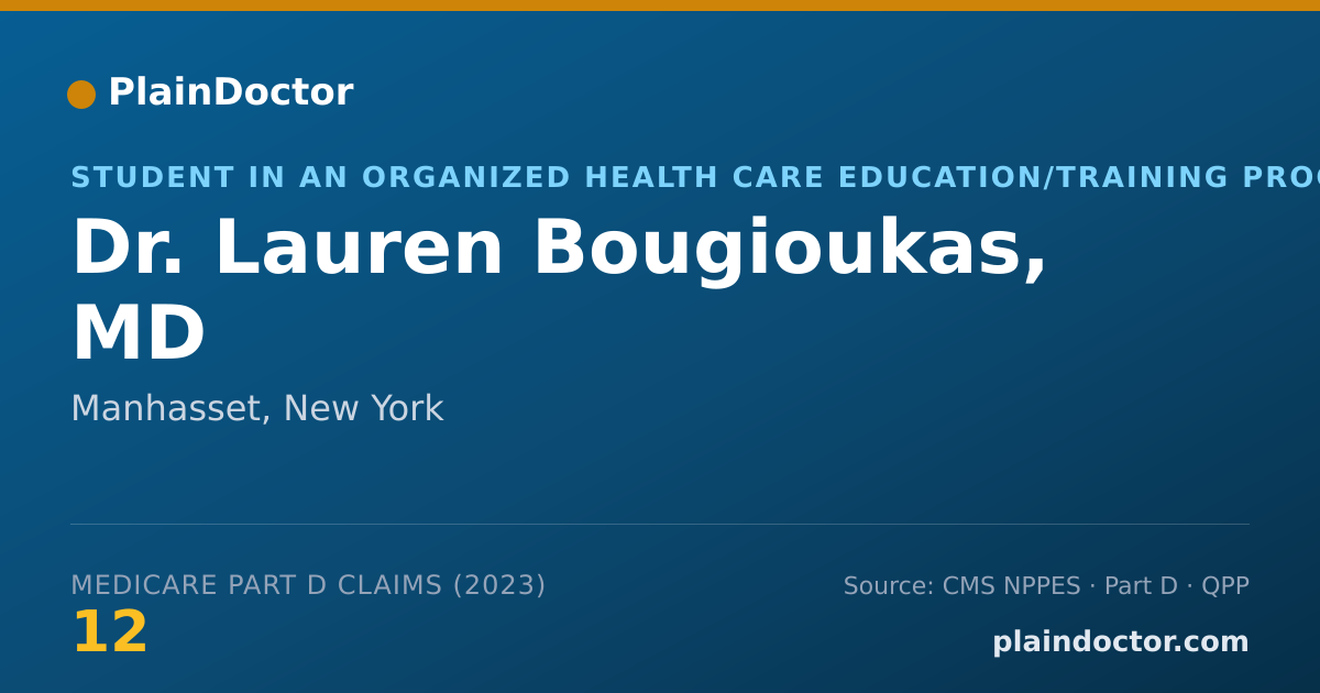 Shareable card for Lauren Bougioukas, MD - Student in an Organized Health Care Education/Training Program, Manhasset, NY