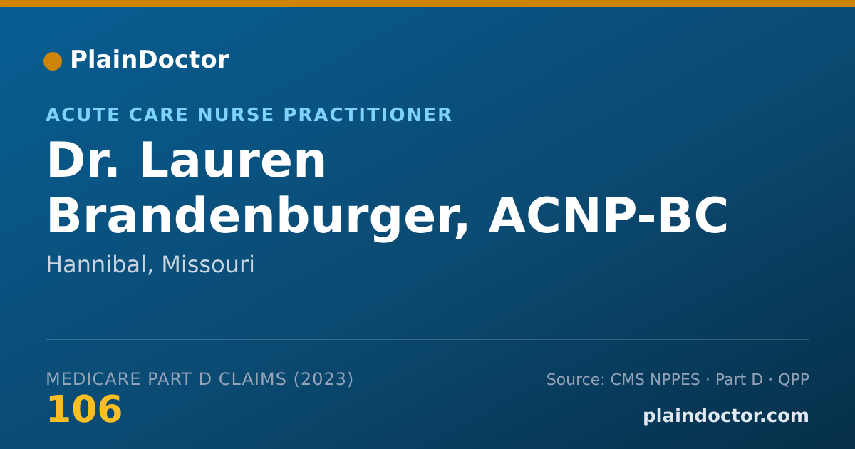 Shareable card for Lauren Brandenburger, ACNP-BC - Acute Care Nurse Practitioner, Hannibal, MO