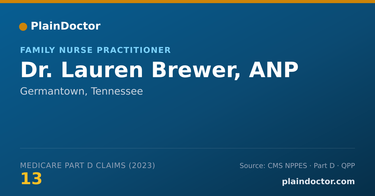 Shareable card for Lauren Brewer, ANP - Family Nurse Practitioner, Germantown, TN