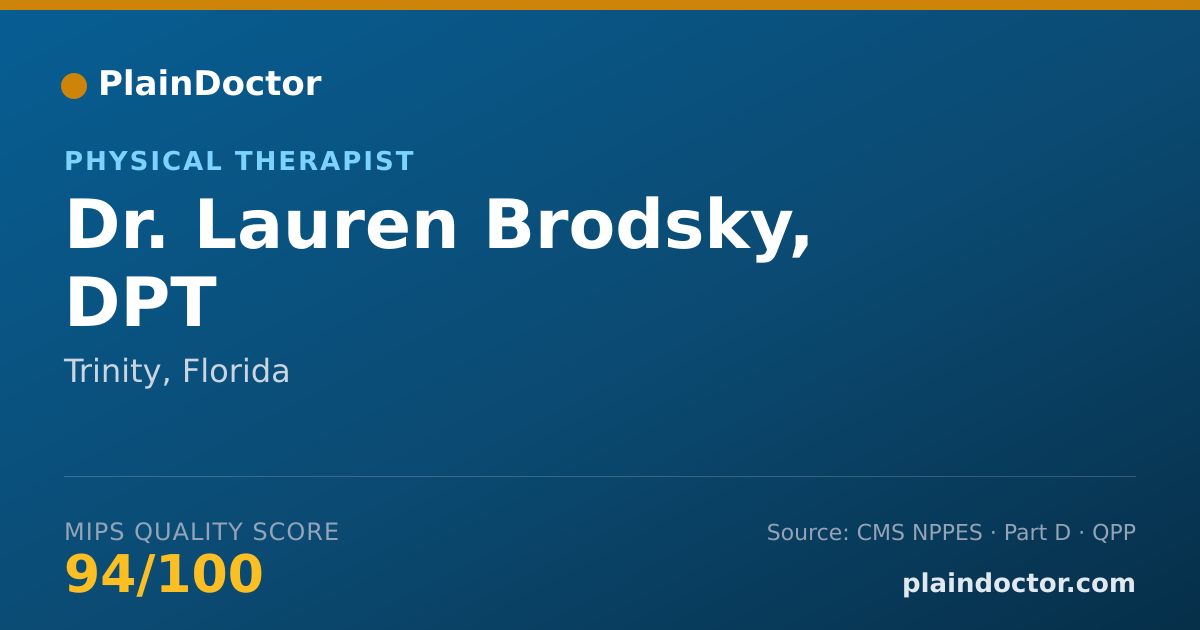 Shareable card for Lauren Brodsky, DPT - Physical Therapist, Trinity, FL