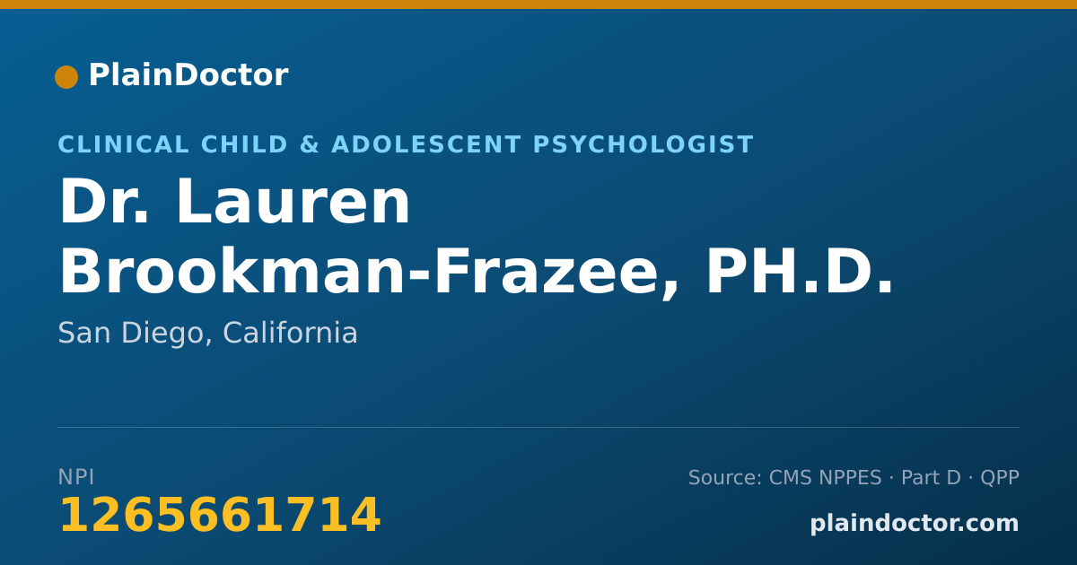 Shareable card for Lauren Brookman-Frazee, PH.D. - Clinical Child & Adolescent Psychologist, San Diego, CA