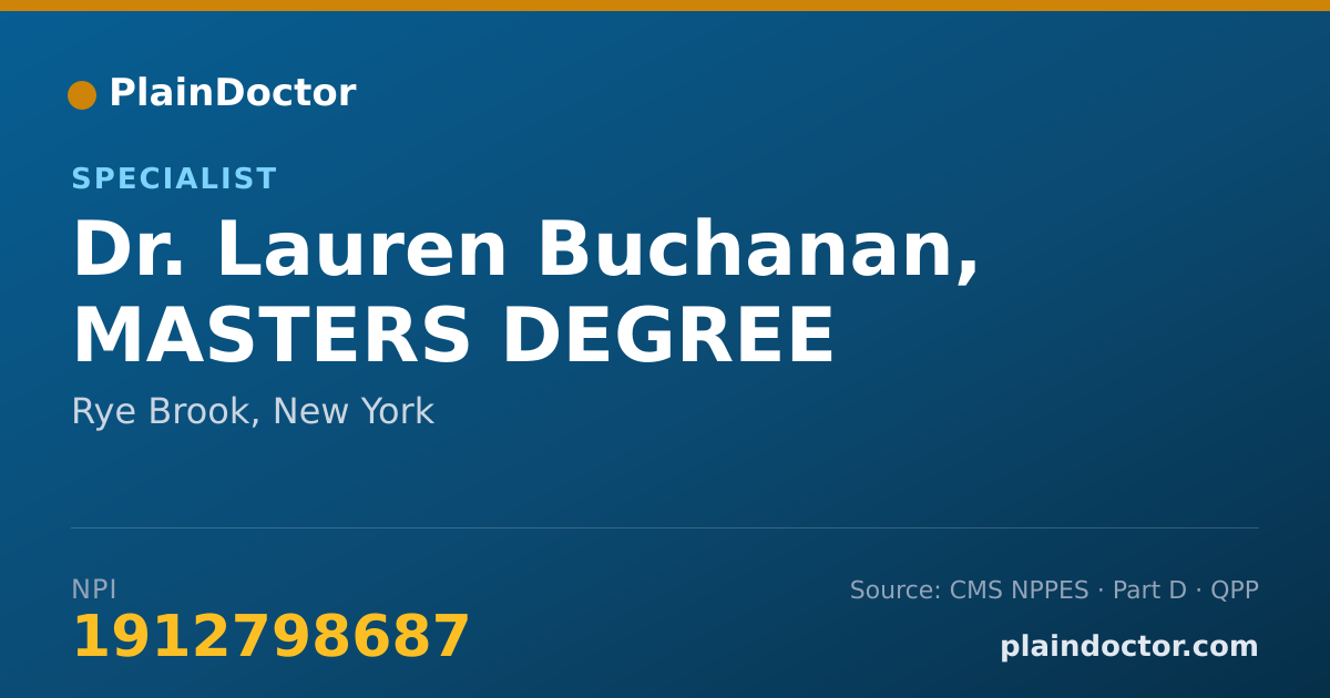 Shareable card for Lauren Buchanan, MASTERS DEGREE - Specialist, Rye Brook, NY