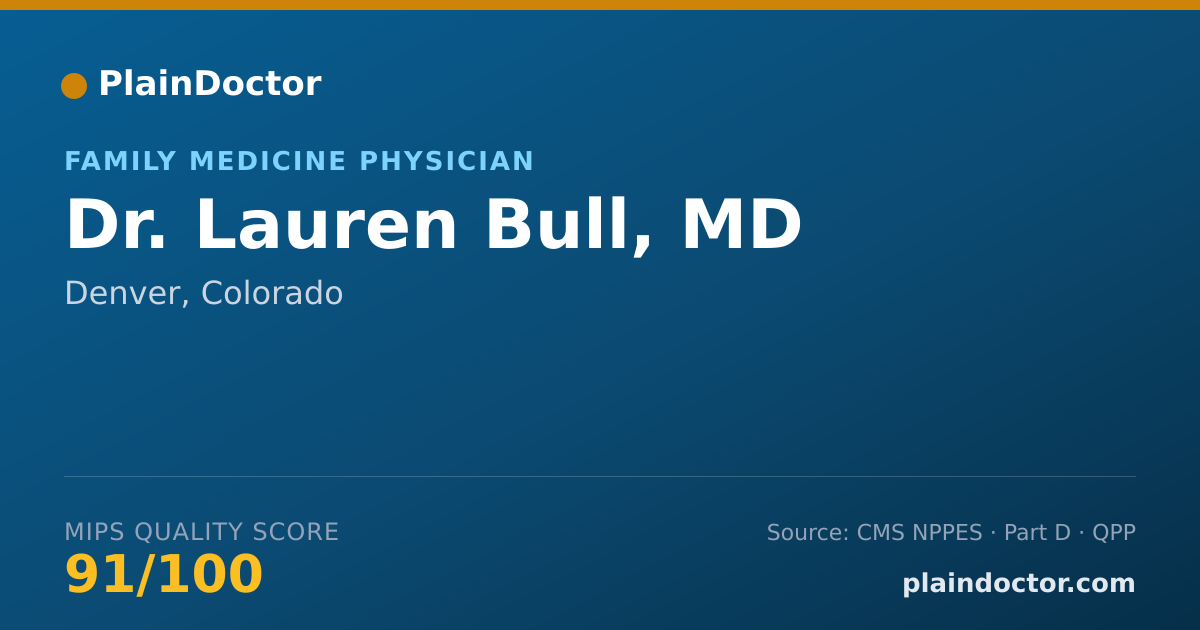 Shareable card for Lauren Bull, MD - Family Medicine Physician, Denver, CO