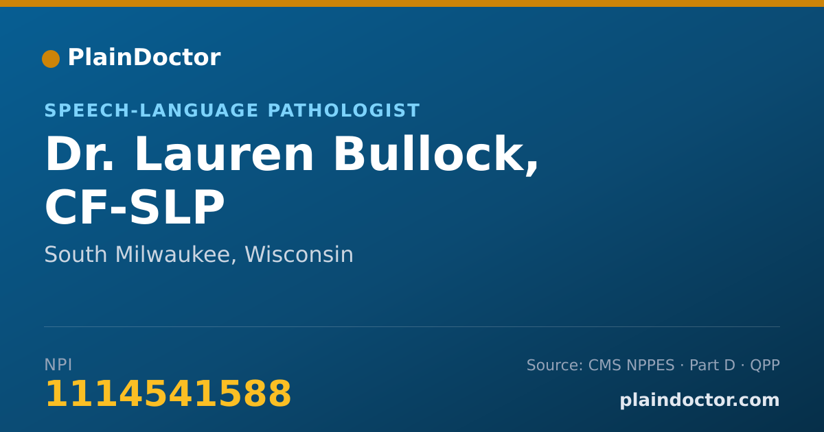 Shareable card for Lauren Bullock, CF-SLP - Speech-Language Pathologist, South Milwaukee, WI