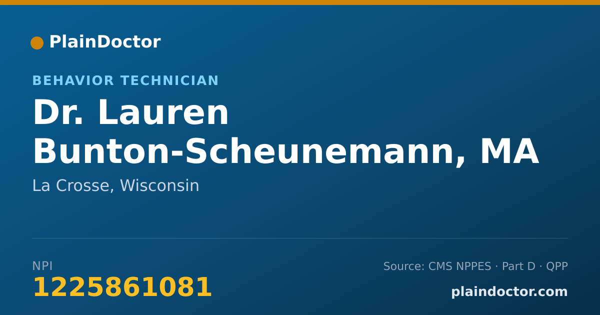 Shareable card for Lauren Bunton-Scheunemann, MA - Behavior Technician, La Crosse, WI