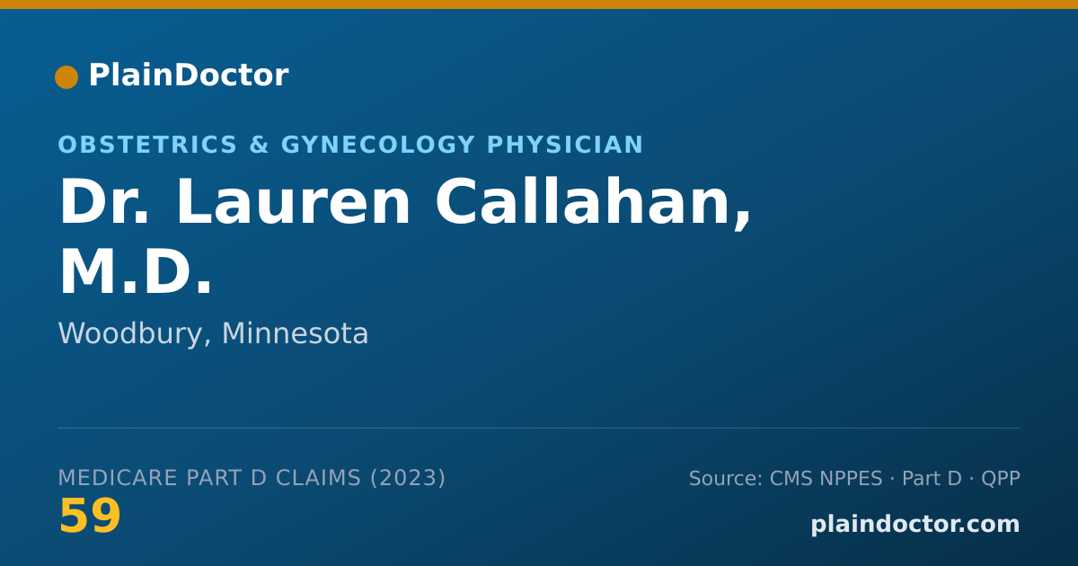 Shareable card for Lauren Callahan, M.D. - Obstetrics & Gynecology Physician, Woodbury, MN