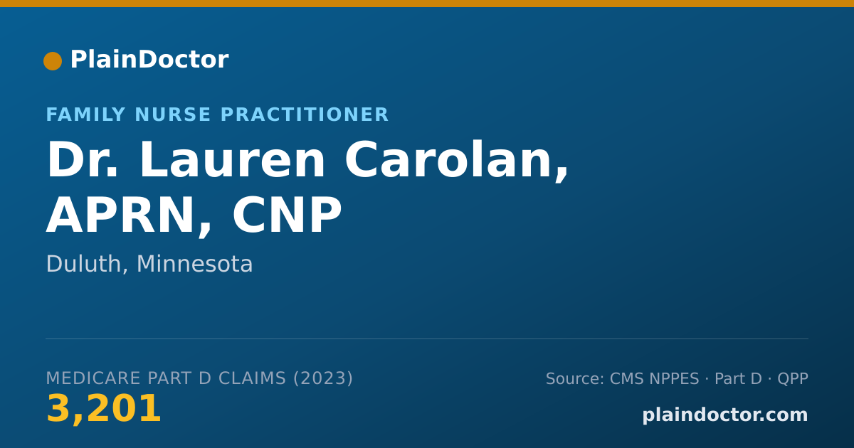 Shareable card for Lauren Carolan, APRN, CNP - Family Nurse Practitioner, Duluth, MN