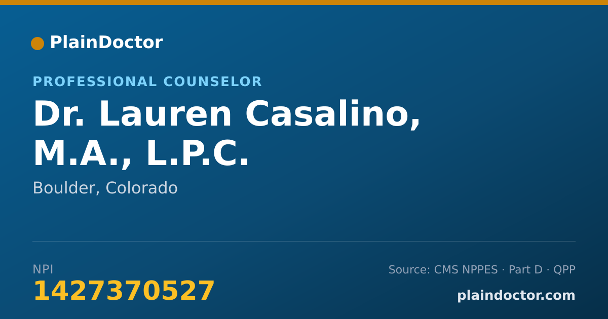 Shareable card for Lauren Casalino, M.A., L.P.C. - Professional Counselor, Boulder, CO