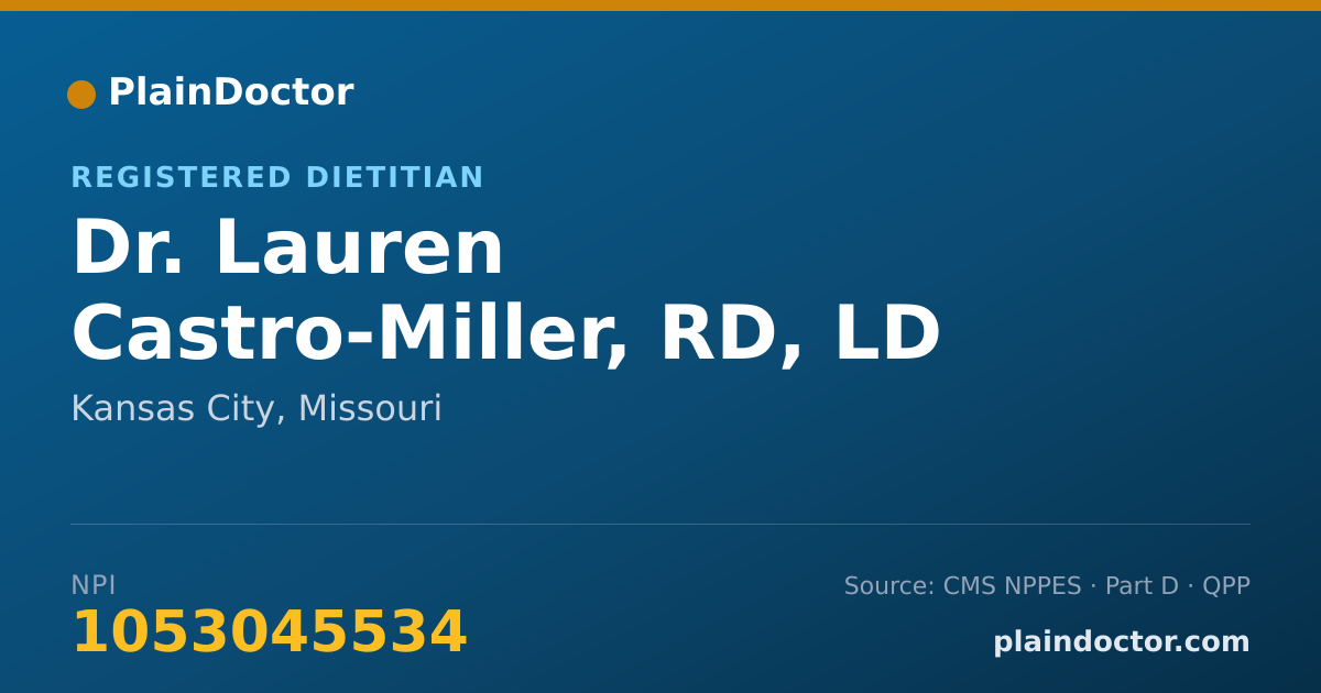Shareable card for Lauren Castro-Miller, RD, LD - Registered Dietitian, Kansas City, MO