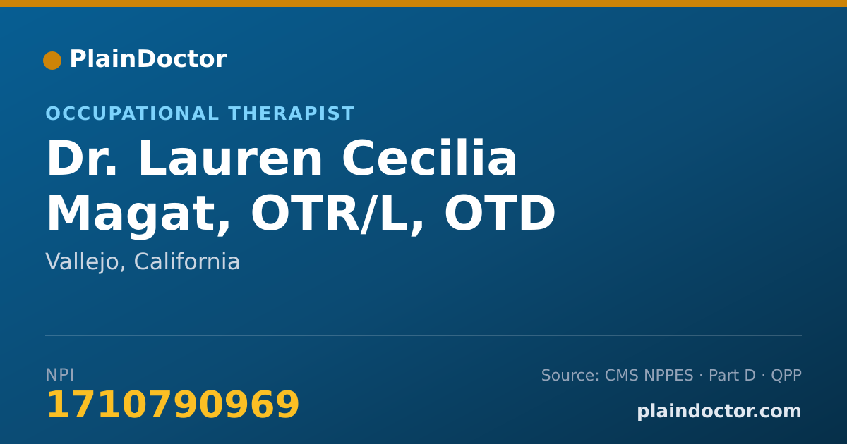 Shareable card for Lauren Cecilia Magat, OTR/L, OTD - Occupational Therapist, Vallejo, CA