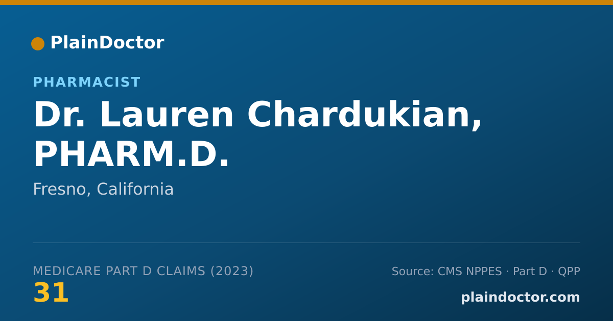Shareable card for Lauren Chardukian, PHARM.D. - Pharmacist, Fresno, CA