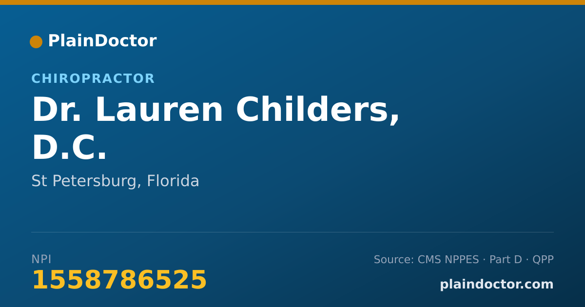 Shareable card for Lauren Childers, D.C. - Chiropractor, St Petersburg, FL
