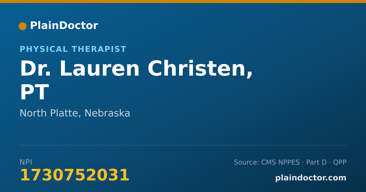 Shareable card for Lauren Christen, PT - Physical Therapist, North Platte, NE