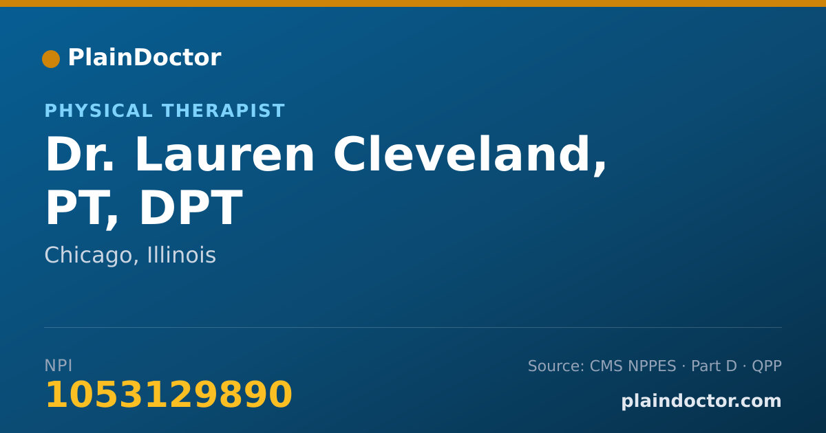 Shareable card for Lauren Cleveland, PT, DPT - Physical Therapist, Chicago, IL