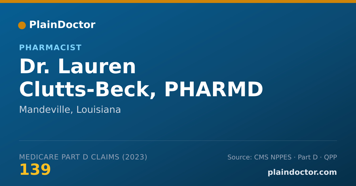 Shareable card for Lauren Clutts-Beck, PHARMD - Pharmacist, Mandeville, LA