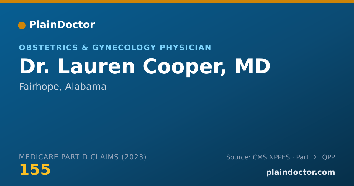 Shareable card for Lauren Cooper, MD - Obstetrics & Gynecology Physician, Fairhope, AL