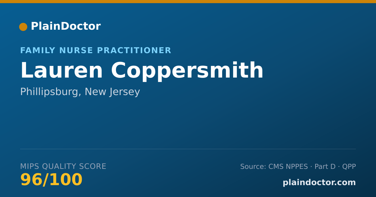 Shareable card for Lauren Coppersmith - Family Nurse Practitioner, Phillipsburg, NJ