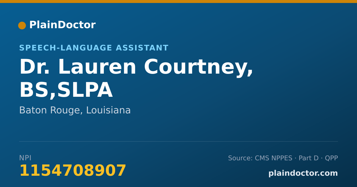 Shareable card for Lauren Courtney, BS,SLPA - Speech-Language Assistant, Baton Rouge, LA