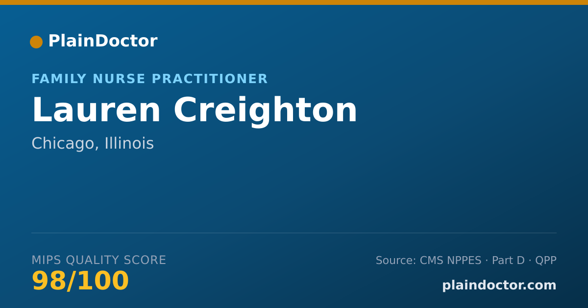 Shareable card for Lauren Creighton - Family Nurse Practitioner, Chicago, IL