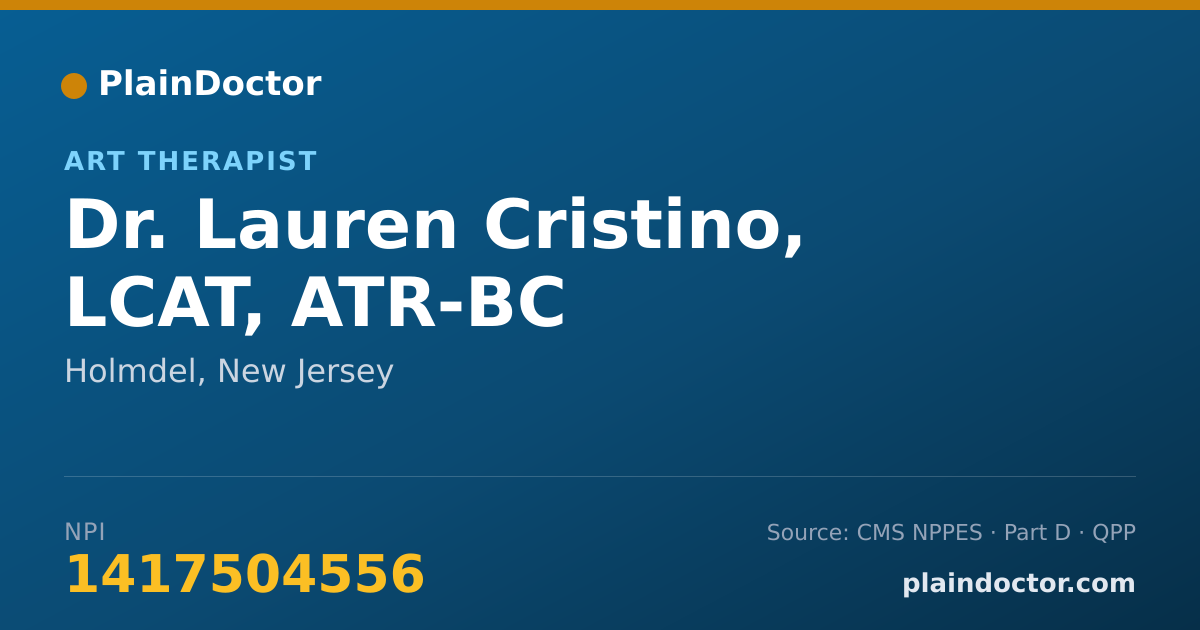 Shareable card for Lauren Cristino, LCAT, ATR-BC - Art Therapist, Holmdel, NJ