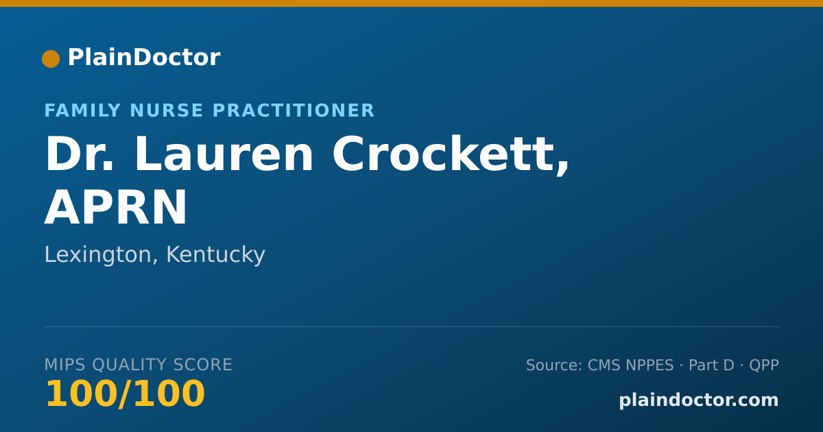Shareable card for Lauren Crockett, APRN - Family Nurse Practitioner, Lexington, KY
