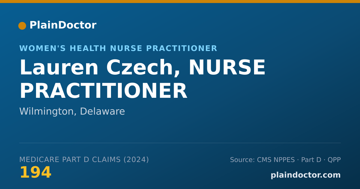 Shareable card for Lauren Czech, NURSE PRACTITIONER - Women's Health Nurse Practitioner, Wilmington, DE