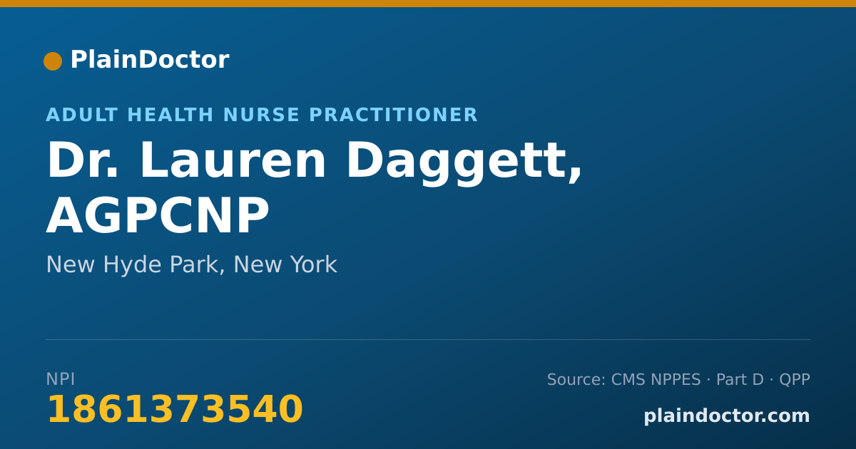 Shareable card for Lauren Daggett, AGPCNP - Adult Health Nurse Practitioner, New Hyde Park, NY