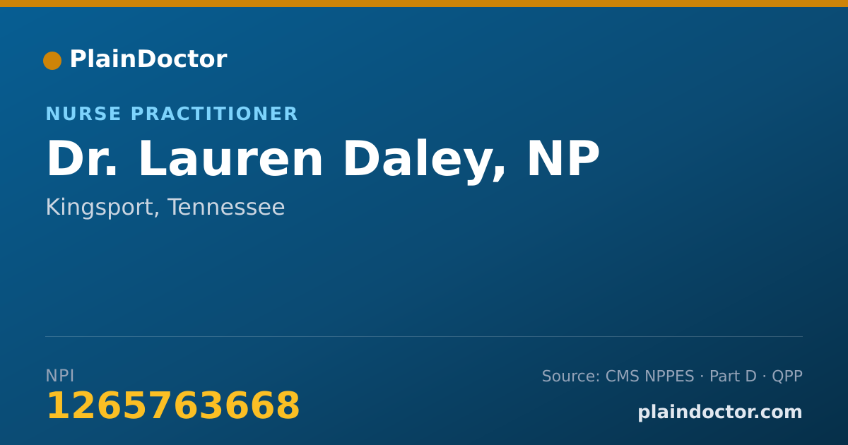 Shareable card for Lauren Daley, NP - Nurse Practitioner, Kingsport, TN