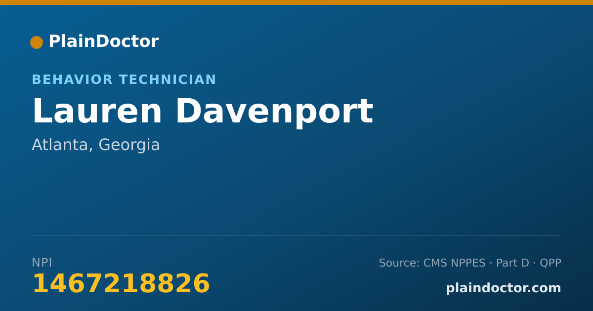 Shareable card for Lauren Davenport - Behavior Technician, Atlanta, GA