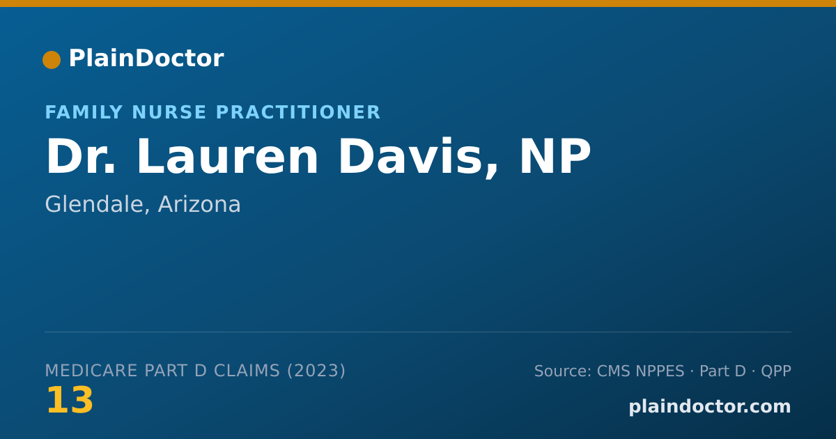 Shareable card for Lauren Davis, NP - Family Nurse Practitioner, Glendale, AZ