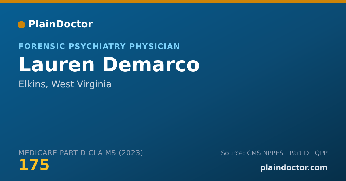 Shareable card for Lauren Demarco - Forensic Psychiatry Physician, Elkins, WV