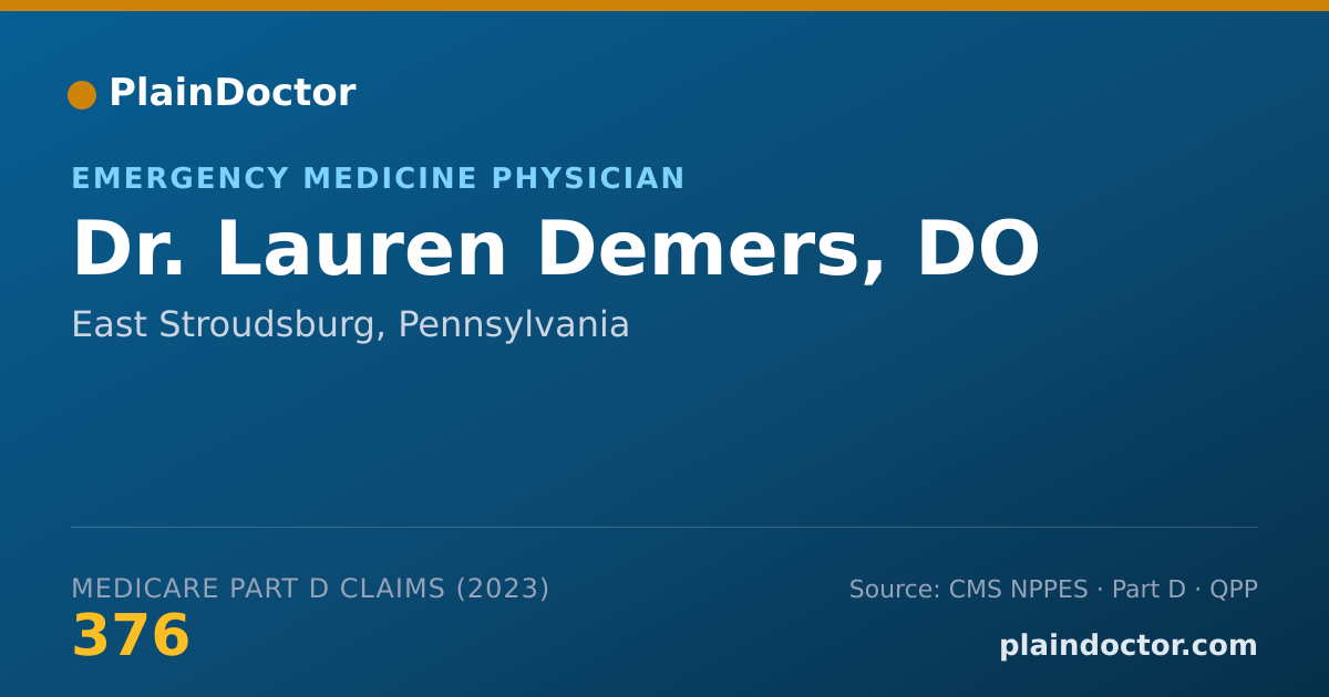 Shareable card for Lauren Demers, DO - Emergency Medicine Physician, East Stroudsburg, PA