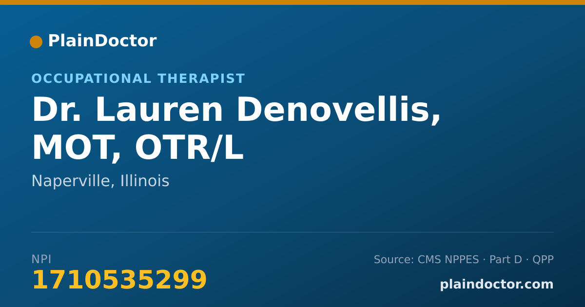 Shareable card for Lauren Denovellis, MOT, OTR/L - Occupational Therapist, Naperville, IL