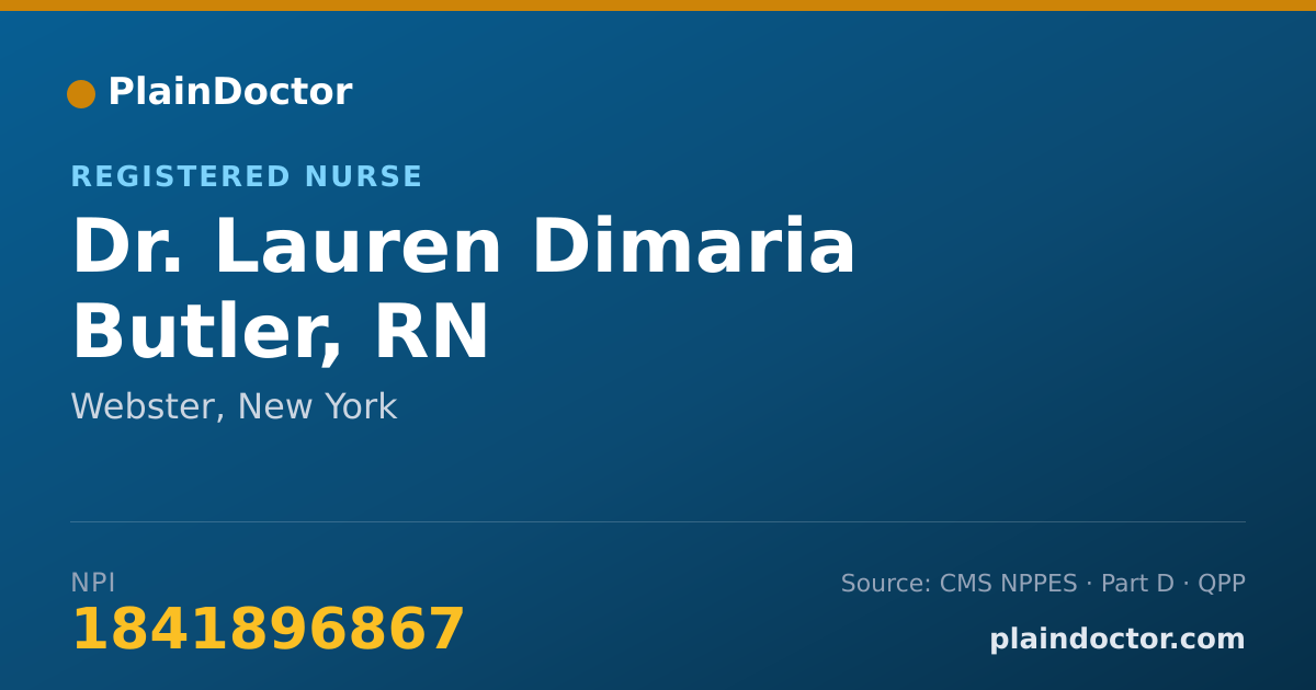 Shareable card for Lauren Dimaria Butler, RN - Registered Nurse, Webster, NY