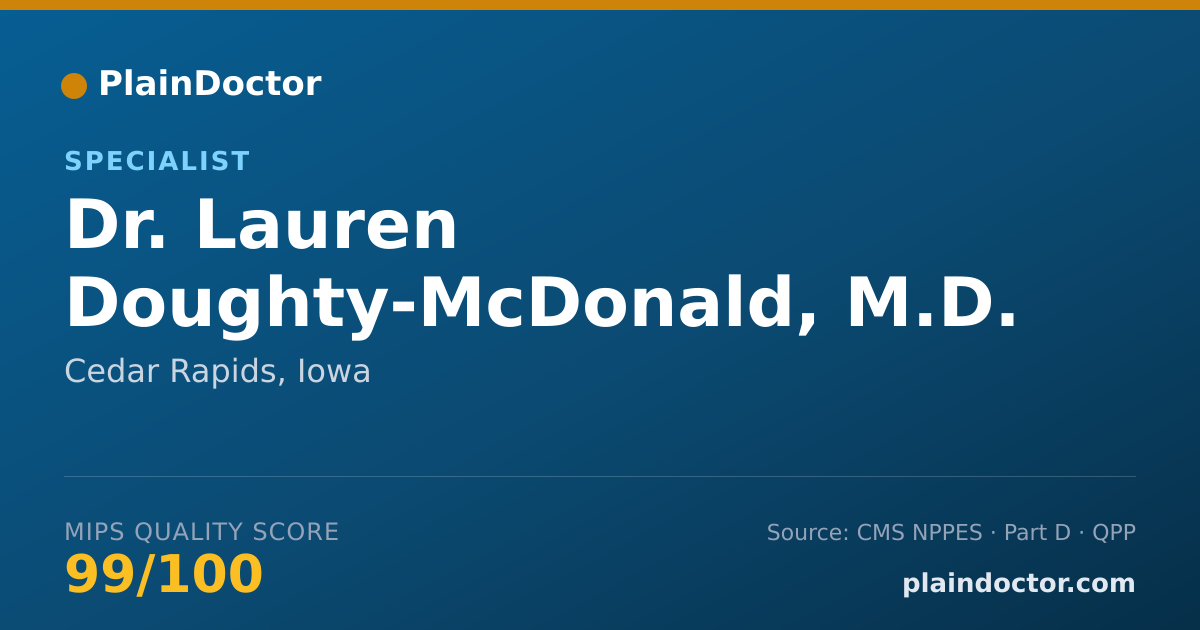 Shareable card for Lauren Doughty-McDonald, M.D. - Specialist, Cedar Rapids, IA