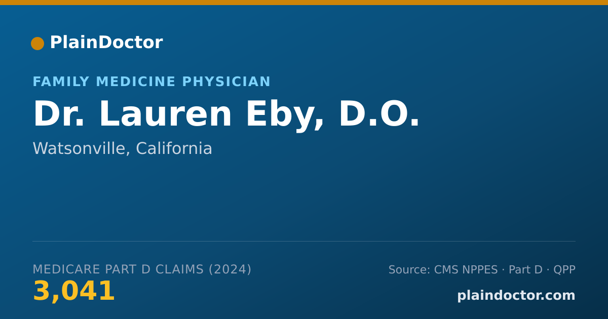 Shareable card for Lauren Eby, D.O. - Family Medicine Physician, Watsonville, CA