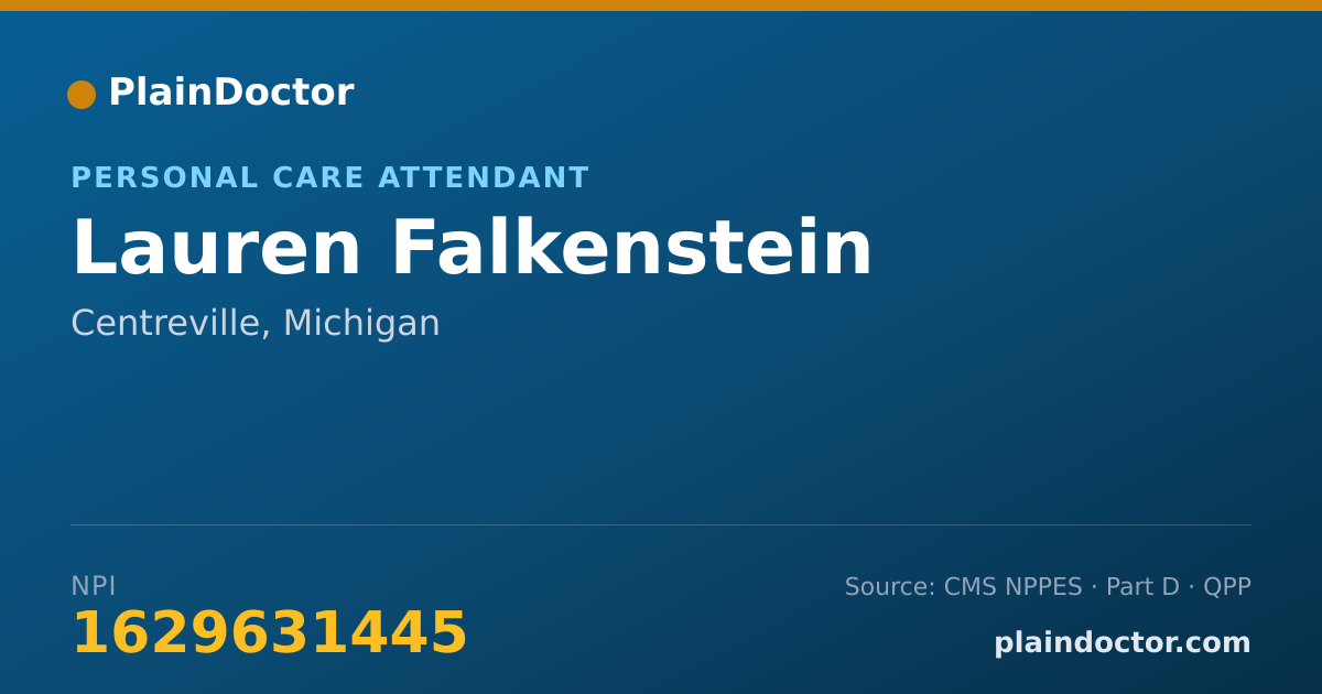 Shareable card for Lauren Falkenstein - Personal Care Attendant, Centreville, MI
