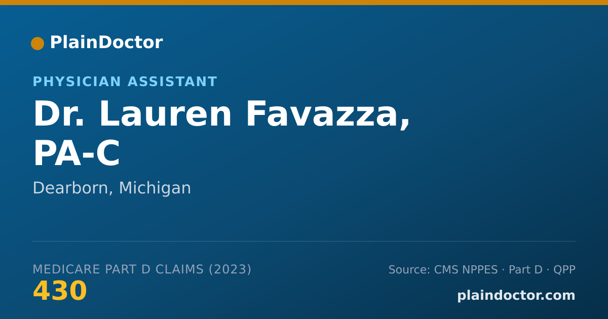 Shareable card for Lauren Favazza, PA-C - Physician Assistant, Dearborn, MI