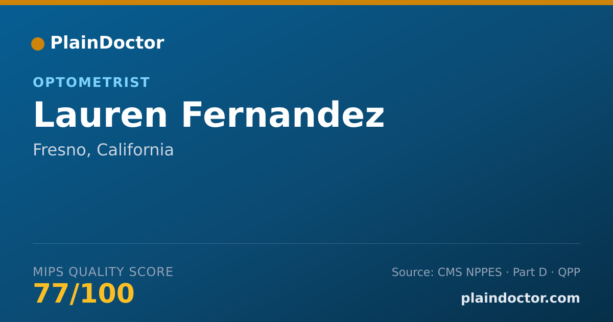 Shareable card for Lauren Fernandez - Optometrist, Fresno, CA