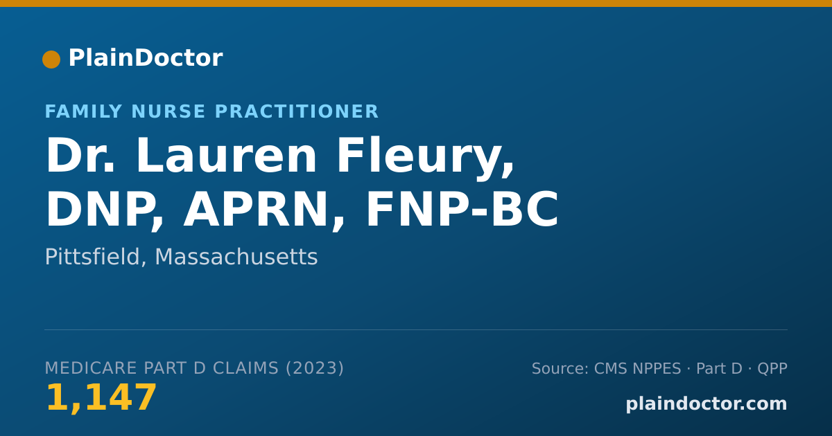 Shareable card for Lauren Fleury, DNP, APRN, FNP-BC - Family Nurse Practitioner, Pittsfield, MA