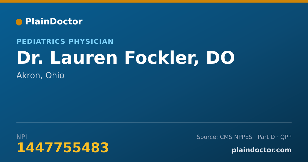 Shareable card for Lauren Fockler, DO - Pediatrics Physician, Akron, OH