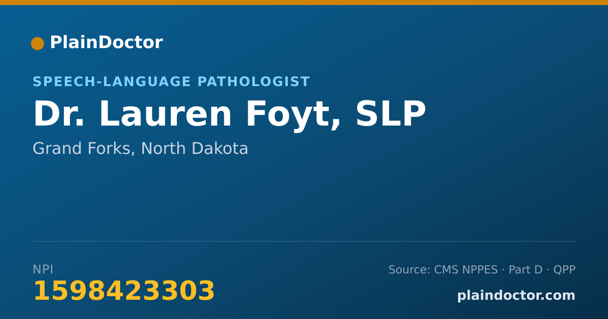 Shareable card for Lauren Foyt, SLP - Speech-Language Pathologist, Grand Forks, ND