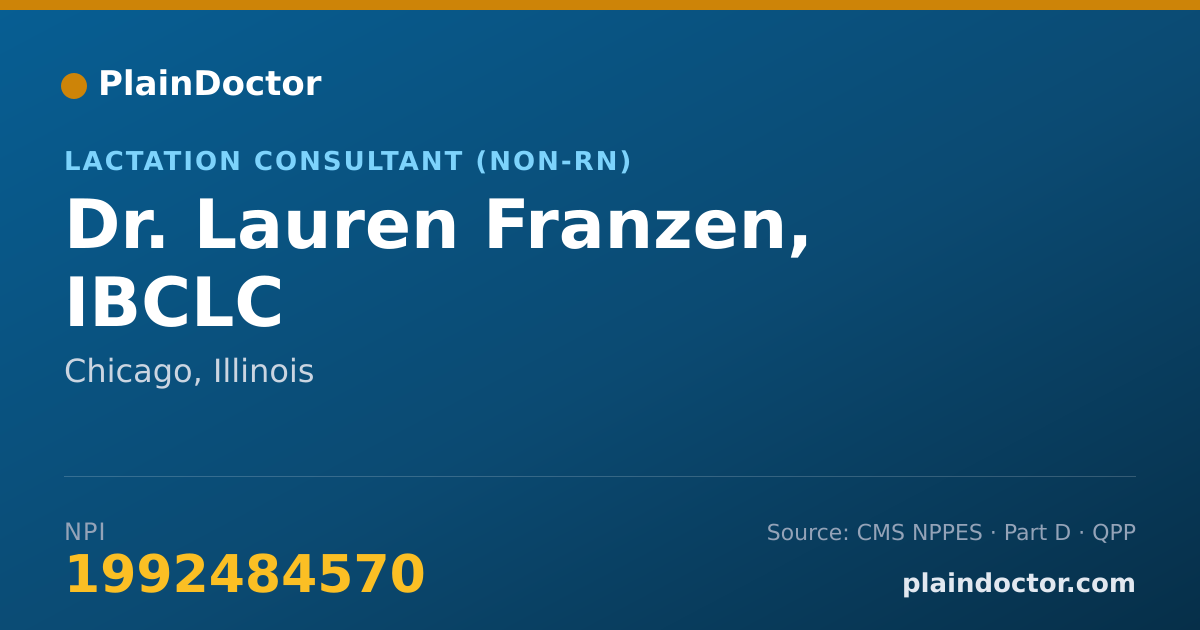 Shareable card for Lauren Franzen, IBCLC - Lactation Consultant (Non-RN), Chicago, IL