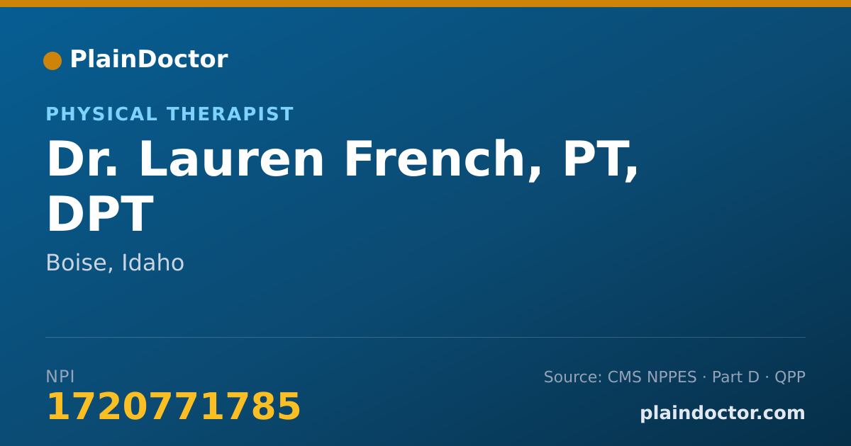 Shareable card for Lauren French, PT, DPT - Physical Therapist, Boise, ID