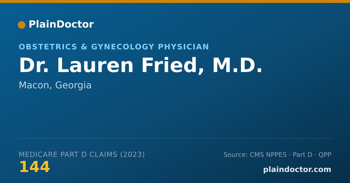 Shareable card for Lauren Fried, M.D. - Obstetrics & Gynecology Physician, Macon, GA
