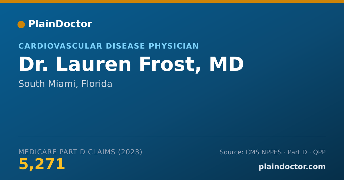 Shareable card for Lauren Frost, MD - Cardiovascular Disease Physician, South Miami, FL